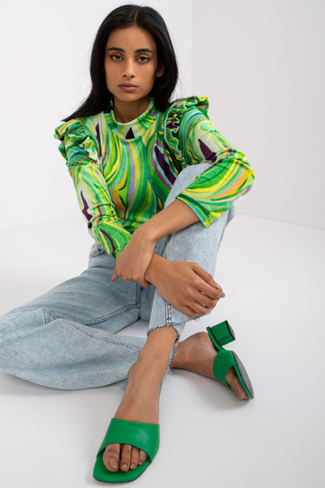 Zelená velurová halenka s...