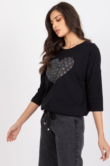 Černá bavlněná halenka s... 2