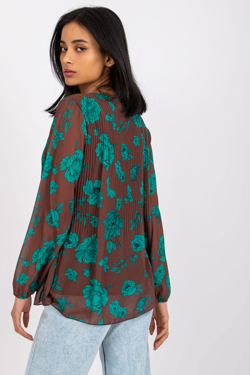 Hnědozelená skládaná halenka Liana Hnědozelená skládaná halenka Liana