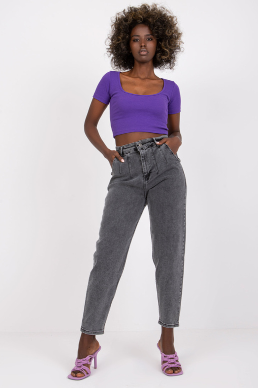 Tmavě šedé kalhoty Levante s vysokým...