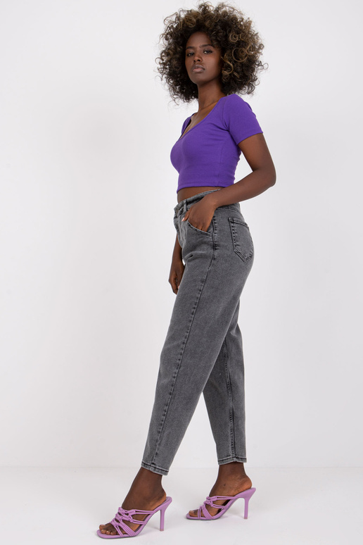 Tmavě šedé kalhoty Levante s vysokým...