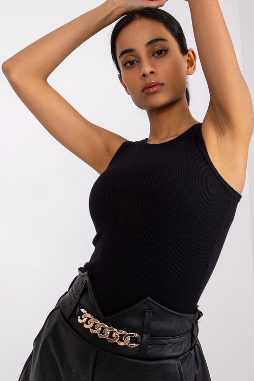 Eston RUE PARIS černý žebrovaný top