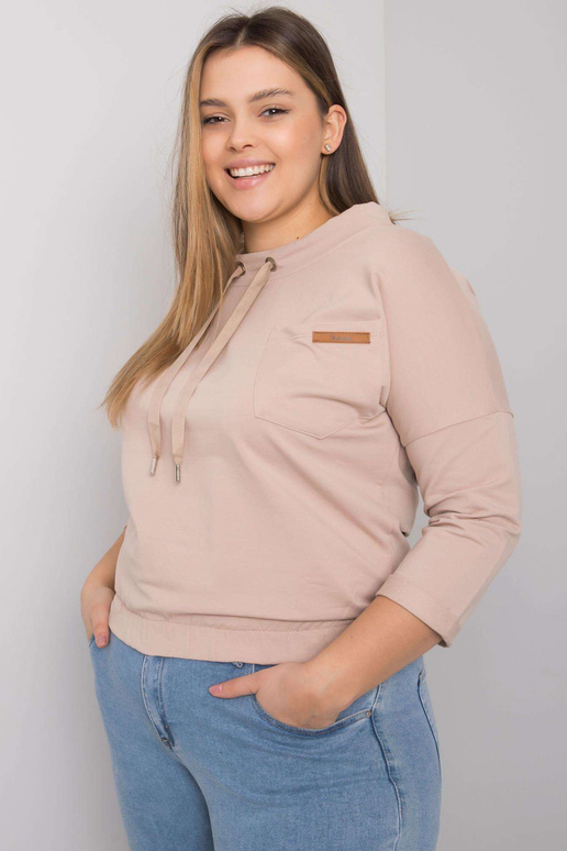 Světle béžová mikina plus size bez...