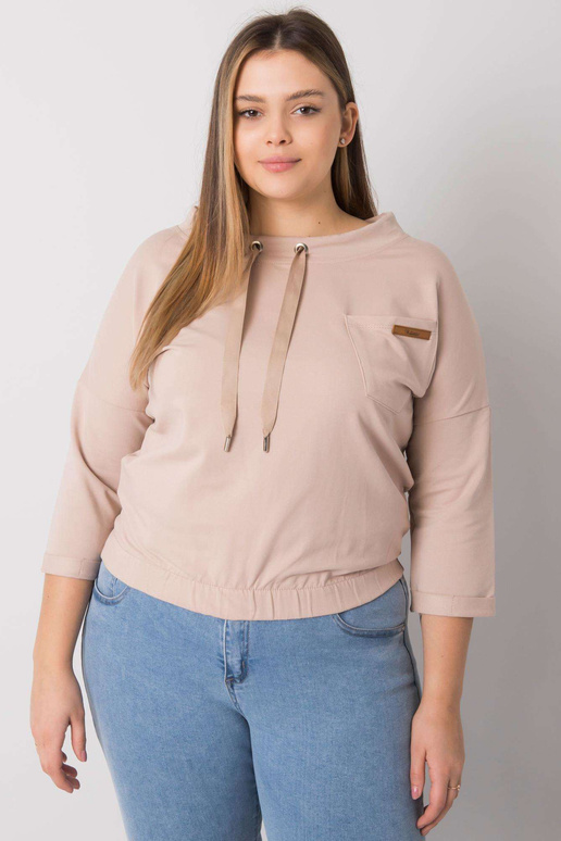 Světle béžová mikina plus size bez...