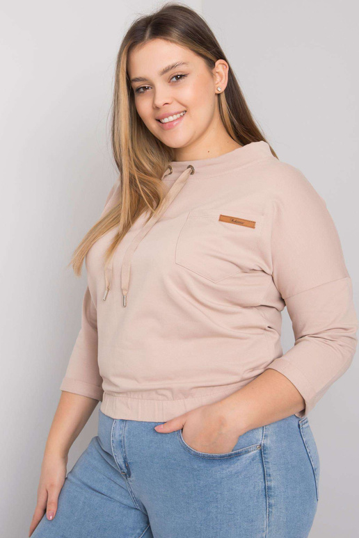Světle béžová mikina plus size bez...