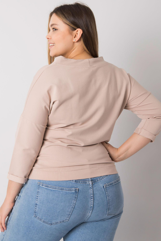 Světle béžová mikina plus size bez...