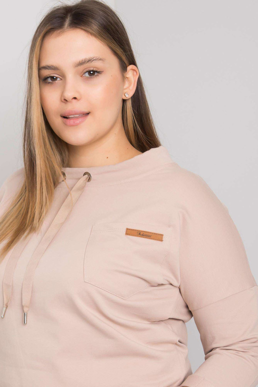 Světle béžová mikina plus size bez...