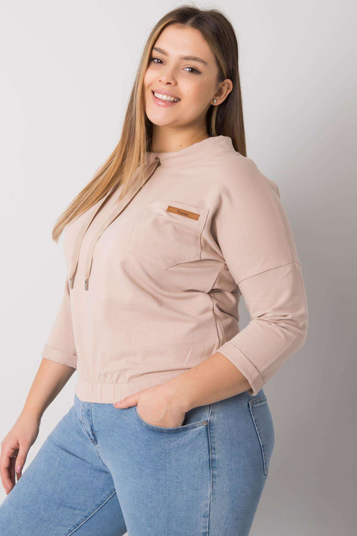 Světle béžová mikina plus size bez...