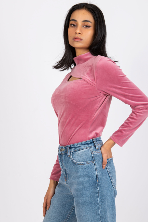 Špinavá růžová velurová halenka pro...