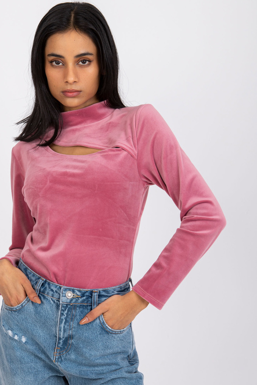 Špinavá růžová velurová halenka pro...