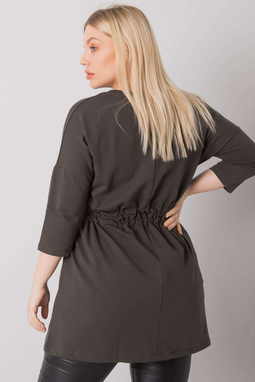 Tmavá khaki tunika větší velikosti s...