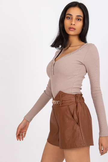 Hnědé kraťasy z eko kůže... 2