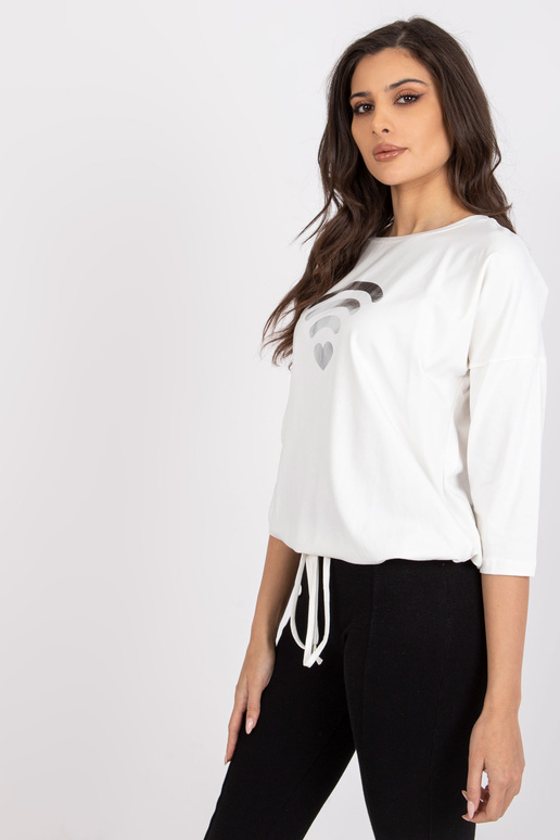 Ecru dámská halenka s potiskem...