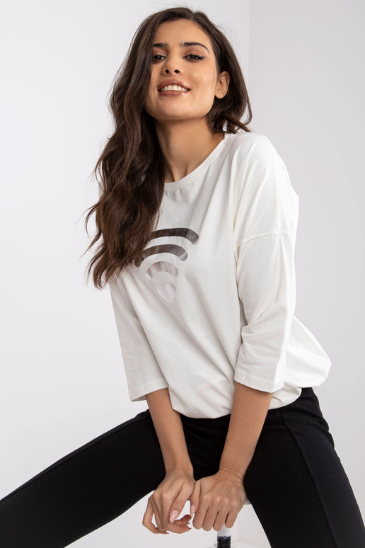 Ecru dámská halenka s potiskem...