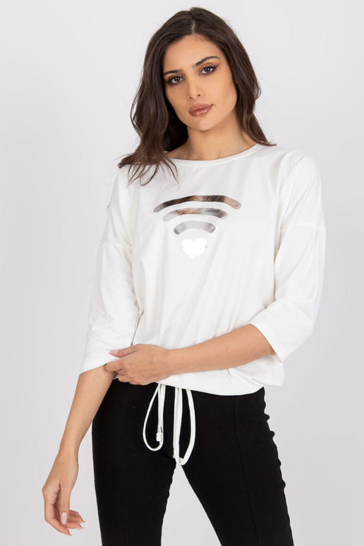 Ecru dámská halenka s potiskem...