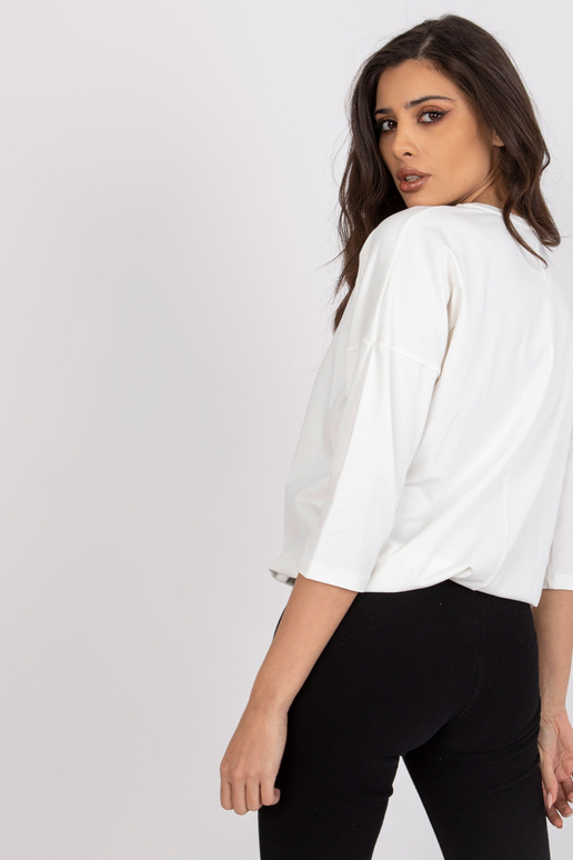 Ecru dámská halenka s potiskem...