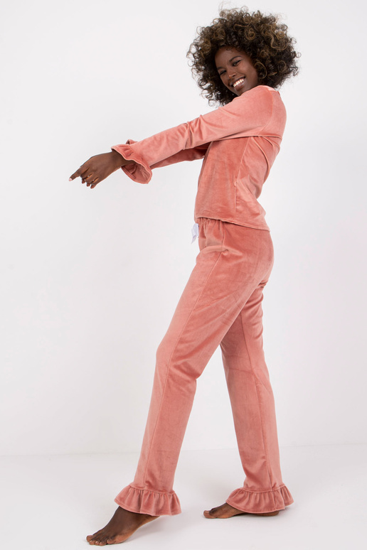 Špinavě růžové velurové pyžamo s...