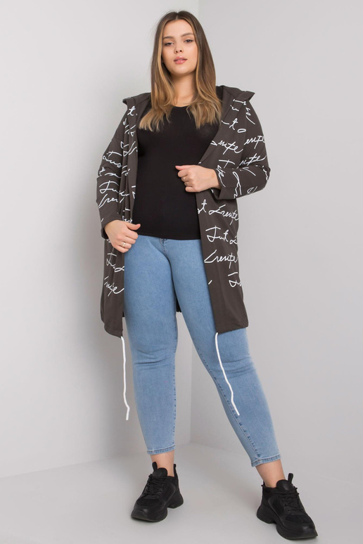 Tmavě khaki přehoz větší velikosti s...