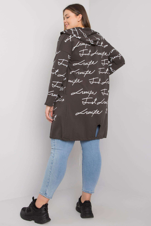 Tmavě khaki přehoz větší velikosti s...