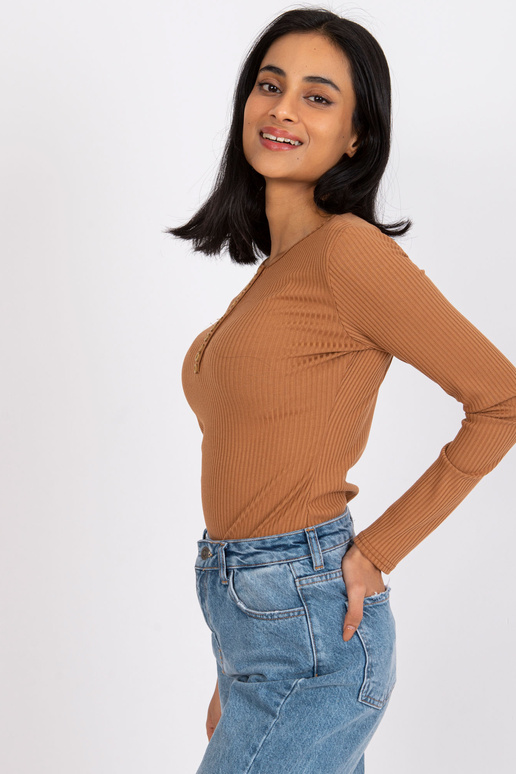 Světle hnědá halenka s pruhy Moxie