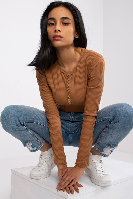 Světle hnědá halenka s pruhy Moxie