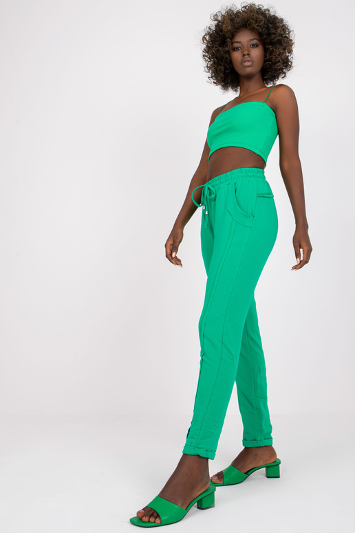 Zelené bavlněné tepláky Přístupné