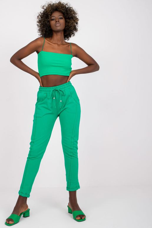 Zelené bavlněné tepláky Přístupné