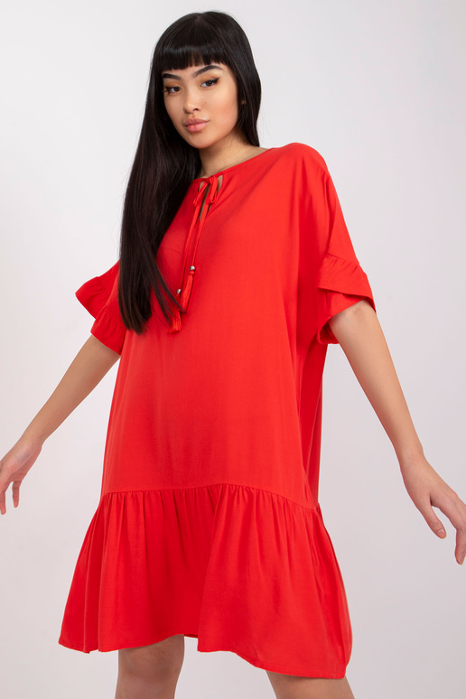 Červené šaty s volánem od Sindy SUBLEVEL
