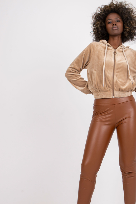 Briana hnědé koženkové legíny RUE PARIS