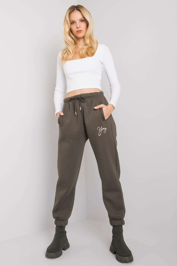 Khaki tepláky s nápisem Lily