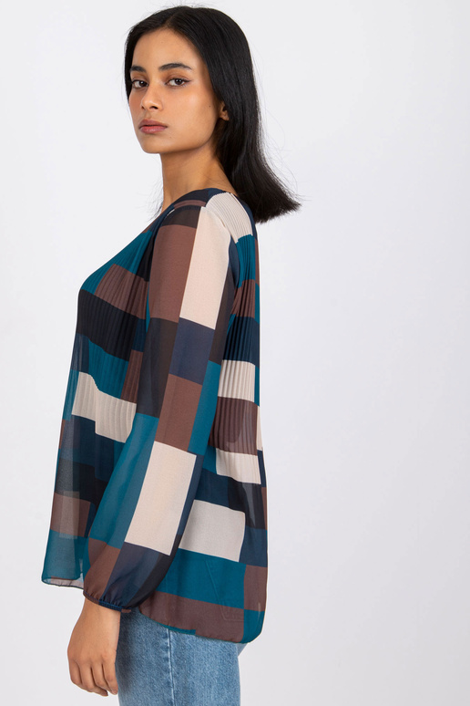 Námořní hnědá vzorovaná halenka...