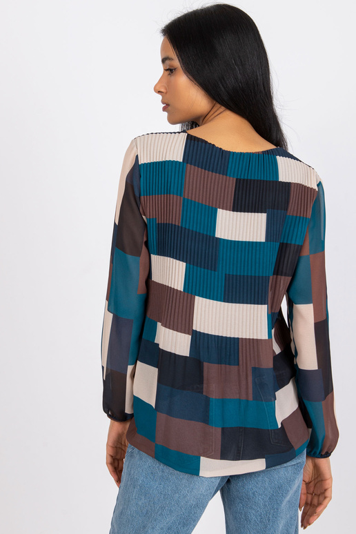 Námořní hnědá vzorovaná halenka...