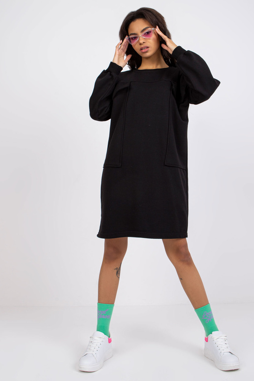 Černé šaty s kapsami Carrara