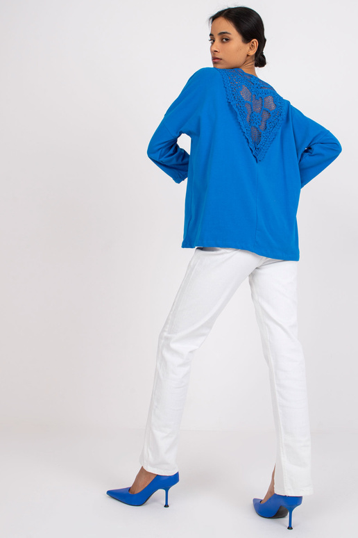 Tmavě modrá bavlněná halenka s...