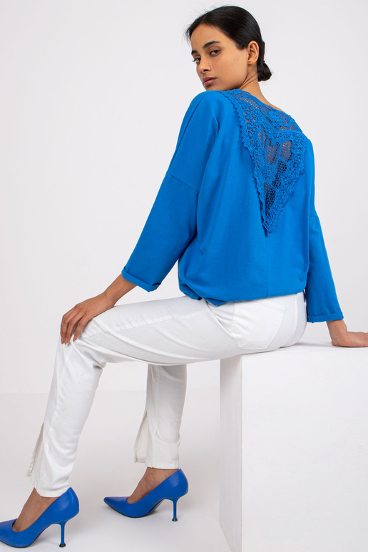 Tmavě modrá bavlněná halenka s...