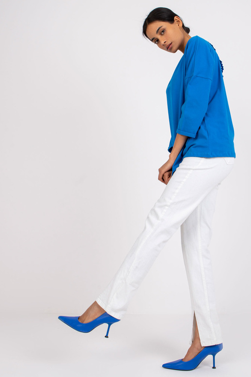 Tmavě modrá bavlněná halenka s...