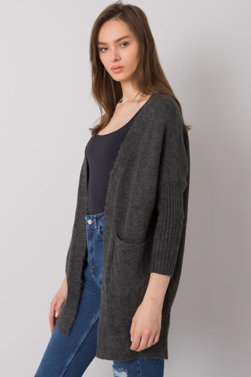 Tmavě šedý svetr s kapsami...