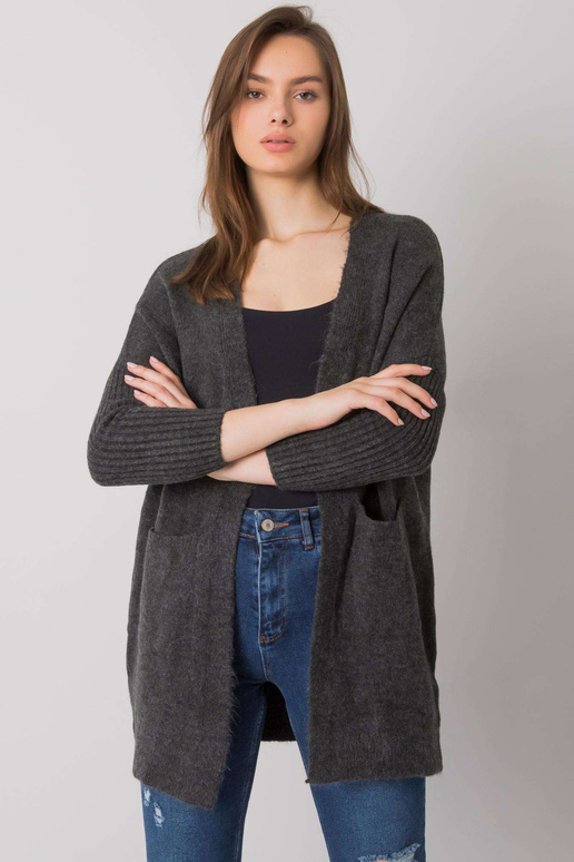 Tmavě šedý svetr s kapsami Barreiro...