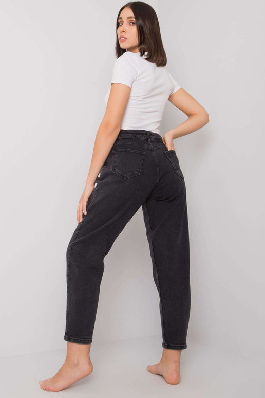 Tmavě šedé rovné džíny Plus Size Johana