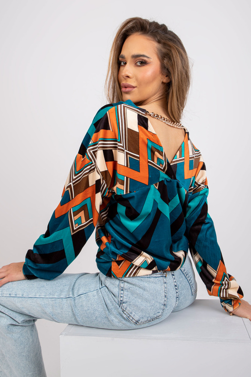 Mořská oranžová halenka se vzory Emma