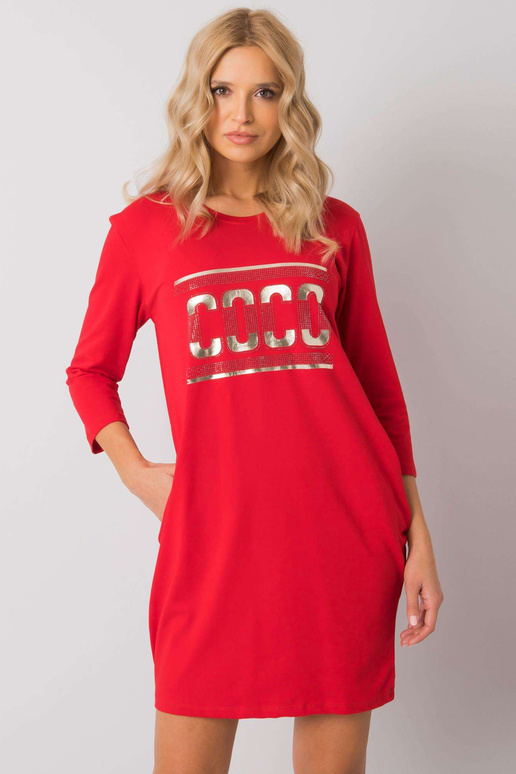 Červené šaty s kapsami Marseille