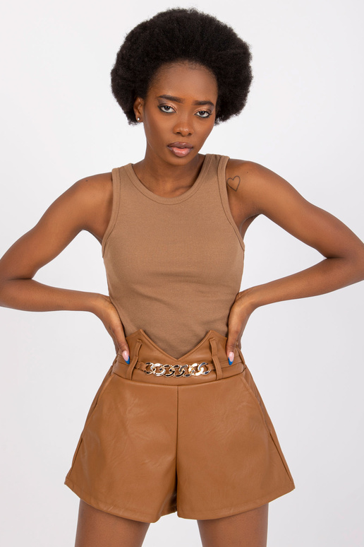 Koženkové šortky Iwetta Camel