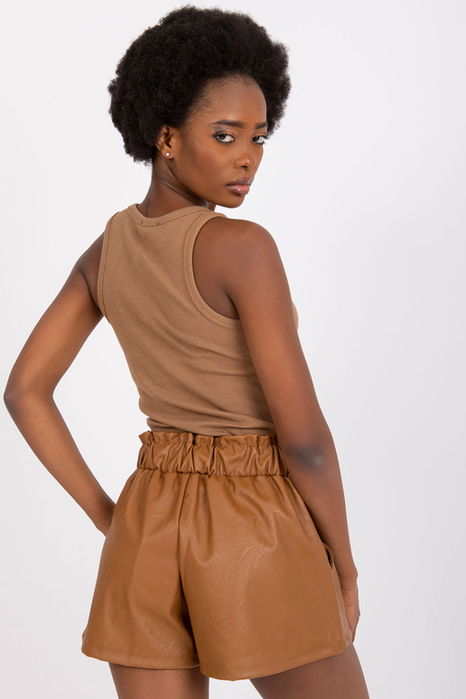Koženkové šortky Iwetta Camel