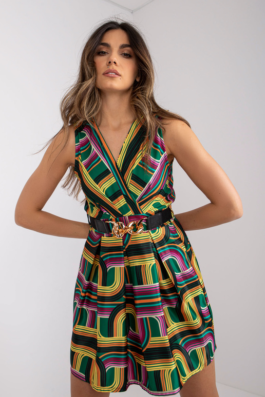 Zeleno-žluté šaty s potisky molly