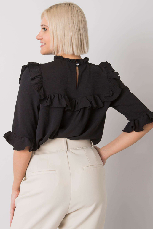 Černá halenka s volánky Limassol RUE...