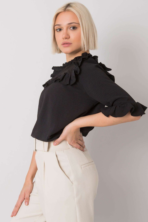 Černá halenka s volánky Limassol RUE...