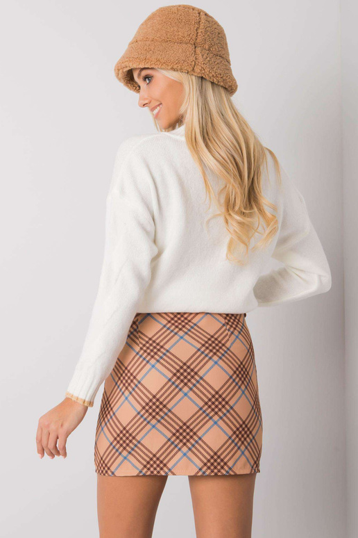 Tmavě béžová kostkovaná minisukně... Tmavě béžová kostkovaná minisukně...