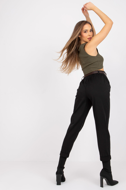 Alizee černé ležérní látkové kalhoty