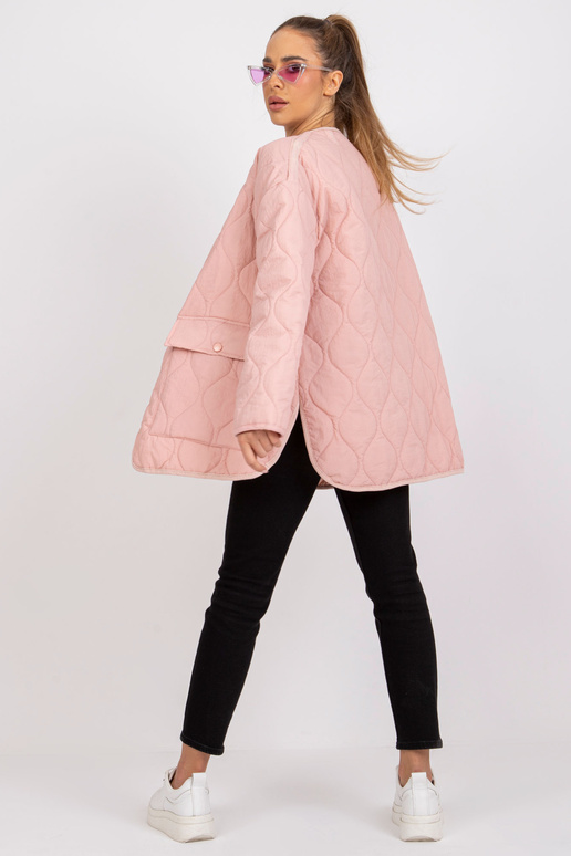 Špinavě růžová prošívaná bunda bez...