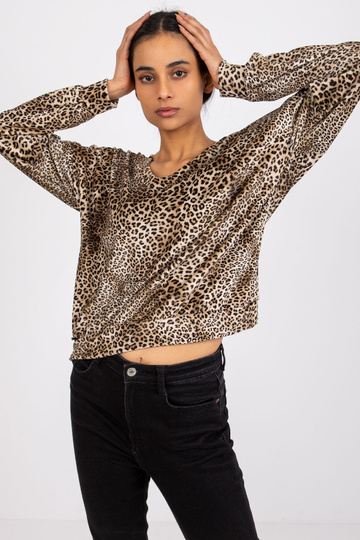 Béžová a černá blůza z...